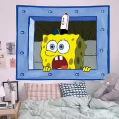 Imagem do Lula Molusco Tentáculos Desenhos Animados Pano De Fundo, Tapeçaria Estética Quarto, Pendurado Na Parede, Decoração Do Quarto