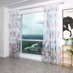 Tule Floral em Cortinas Puras, Tratamento Janela, Painel Persianas, Sala de estar, Quarto, Cozinha, Sombra, Roxo, Peônia - comprar online