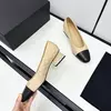 Sapatos de salto alto baixo de couro genuíno para mulheres, sapatos de noite casuais, moda feminina, alta qualidade