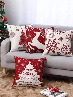 Jogue fronhas com decoração de férias, decorações de Natal, capas de sofá, conjunto de 4, 2023 - comprar online