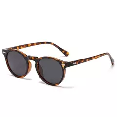Óculos de sol retrô redondo para homens e mulheres, pequenos óculos polarizados masculinos e femininos, tons vintage literários, óculos para dirigir na moda