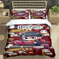 3d quente magia academia harry potter impressão conjuntos de cama suprimentos conjunto consolador adolescentes meninas dos desenhos animados gêmeo único presente do miúdo - Wolf Magazine