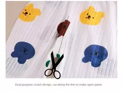 Conjunto de roupas domésticas de algodão puro para crianças, pijama fino para meninos e meninas, roupas com ar condicionado, manga três quartos, 2024, novo na internet