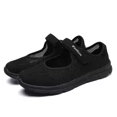 Sapatilhas brancas vulcanizadas para mulheres, Sapatos de malha respirável, Sapatos casuais, Sapatos de trabalho na moda na internet