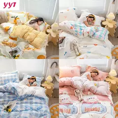 Yanyangtian rendas 4-piece conjunto de cama folha colcha capa fronha linho para a família crianças quarto sala estar conjunto 4 pçs na internet