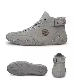 CLOHOO-Sapatos masculinos casuais de couro, tênis ao ar livre, sapatos confortáveis, botas masculinas de luxo, nova moda, 2024