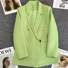 Casaco feminino elegante de terno esportivo, blazer casual, moda coreana, jaqueta de luxo, monocromática roupas femininas, primavera, outono - comprar online
