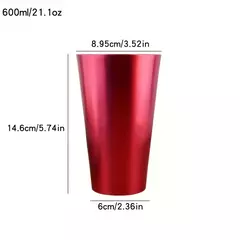 Conjunto de 6 peças 21oz/600ml barra de vidro de suco de alumínio bebida fria copo de cola copo de café reutilizável cerveja congelada cocktail copo de alumínio - loja online