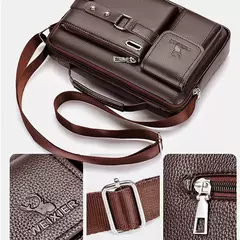Bolsa de ombro de grande capacidade bolsa de mensageiro masculina de couro business commuter bolsa impermeável resistente ao desgaste pode ser armazenada na internet