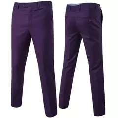 Calça masculina monocromática de terno de negócios, calça casual masculina, boutique, fina, alta qualidade, nova moda, 2023 - comprar online