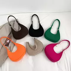 Retro Pure Felt Handbag para mulheres, bolsa de axilas, bolsa de ombro, cor sólida, bolinhos, design simples, moda lazer - comprar online