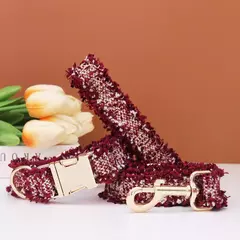 Coleira de cachorro personalizada de luxo, conjunto de coleira personalizada, coleira de cachorro com fivela de nome gravado, arnês de cachorro e conjunto de coleira diy na internet