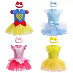 Baby Romper TUTU Vestido Com Headband Infantil Baby Princess Girl Roupas Tamanho 3-18M Cute Design Baby Dress Party Trajes na internet