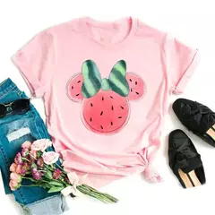 Imagem do Moda mickey minnie mouse disney camiseta roupas femininas verão manga curta topos casuais camiseta kawaii