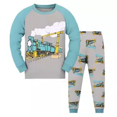 Pijama dinossauro definido para meninos, Pjs longos, Little Kids Sleepwear