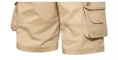 Calções de algodão de bolso múltiplo masculino, macacão de cor sólida de alta qualidade, casual ao ar livre, calças curtas esportivas, novo verão - loja online