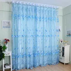 Tule Floral em Cortinas Puras, Tratamento Janela, Painel Persianas, Sala de estar, Quarto, Cozinha, Sombra, Roxo, Peônia - loja online