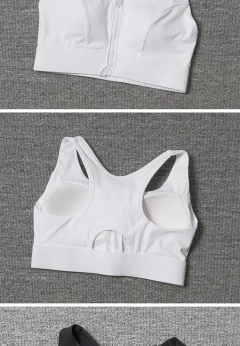 Sutiã esportivo reunido para mulheres, costas cruzadas, ajuste com zíper frontal, alta resistência, à prova de choque, sexy, treino, novo, 2024