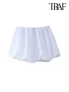 Imagem do TRAF-Mini-saia balão feminina, elástico médio na cintura, bainha volumosa, saias femininas, moda
