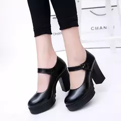 Mary Jane sapatos de salto grosso feminino, salto alto, na moda, confortável, 2024 na internet