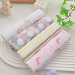 Cobertor de Flanela Supersoft Newborn, 100% Algodão, Cobertor de Bebê, Lençol de Bebê, Fraldas New Born, 76x76cm, 4 unidades por pacote - Wolf Magazine