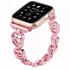 Pulseira Coração de Diamante para Apple Watch, iWatch Series SE, 7, 6, 3, 5, Ultra 2, 8, 9, 40mm, 44mm, 38mm, 45 milímetros, 41 milímetros, 49 milímetros, 42 milímetros