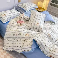 Imagem do Conjunto de capa de edredão com fronha, cereja fofa, folha plana fina, floral, meninos, meninas, rainha, tamanho completo, kit de cama, verão