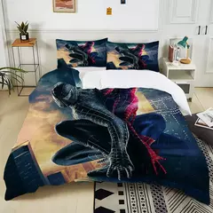Marvel Spider-Man Conjunto de cama para adultos e crianças, Luxury Bed Comforter, Capa de edredão, 2 Fronhas, Gift, 3Pc, 1