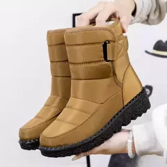 Botas de neve impermeáveis antiderrapantes para mulheres, sapatos de plataforma, tornozelo quente, sapatos acolchoados de algodão, inverno - comprar online