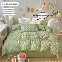 Soft Bubble Grid Imprimir Bedding Set, Confortável Duvet Cover Set sem Núcleo, 1 * Capa de Edredão + 2 Fronha, 3PCs - loja online