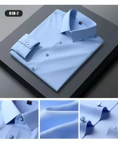 Camisas sem costura de alta qualidade masculina, manga longa, fina, casual, luxo na internet