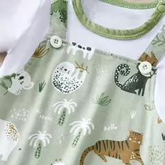IURNXB-Romper infantil de estampa animal zoológico para bebê recém-nascido, bodysuit falso de duas peças com mangas curtas, casual, adorável - comprar online