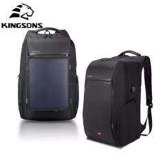 Kingsons bolsa masculina à prova d'água, mochila para laptop de 17 polegadas com carregamento usb externo, mochila antifurto para laptop, multicamadas