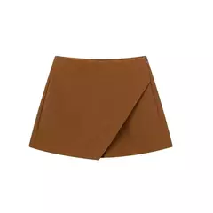ASDS-Calções de Cintura Alta Feminina, Saias Assimétricas de Zíper Lateral, Monocromáticas, Preto, Branco, Mini, Moda Verão na internet
