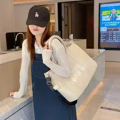 Imagem do Bolsa tote feminina casual lona grande capacidade bolsas femininas designer letras ombro crossbody sacos de luxo grande shopper