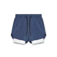 Calções esportivos masculinos de deck duplo, secagem rápida, moletom de corrida muscular, 2 em 1, treino de fitness, verão na internet
