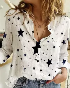Imagem do Blusa de linho de algodão vintage feminina, camisa manga comprida, tops femininos de qualidade, primavera e outono