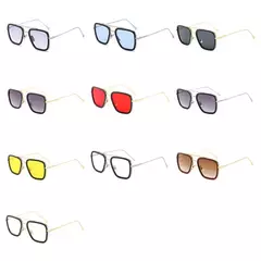 Tony Stark óculos de sol para homens e mulheres, óculos quadrados, armação de metal, Trendy Shades, Steam Punk, moda unissex - Wolf Magazine