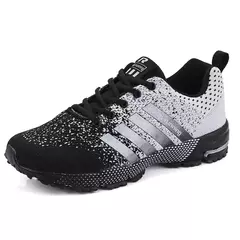 Imagem do Sapatilhas de amortecedor unissex, sapatilhas masculinas, malha de jogging, respirável, plus size, moda feminina, nova, venda quente