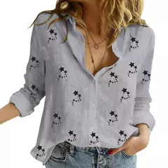 Blusa de linho de algodão vintage feminina, camisa manga comprida, tops femininos de qualidade, primavera e outono - Wolf Magazine