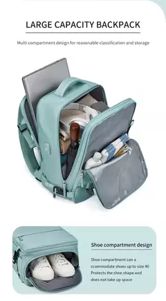 USB Carregamento Laptop Mochila para Mulheres, Mochila Escolar para Adolescente, Saco de Sapato Independente, Saco De Viagem Ao Ar Livre, 15.6";;VERDADEIRO;;"army green na internet
