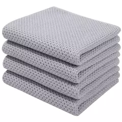 Homaxy-Super Absorvente Algodão Toalhas De Cozinha, Toalha De Microfibra Macia, Secagem Rápida, Lavar Pano De Limpeza, Doméstico, 4Pcs - comprar online
