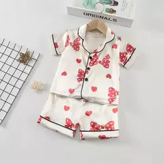 Baby Girls' Sleepwear Suit, Pijama infantil, Roupas infantis, Toddler Casual Costume, Roupas de verão, Camisa infantil, Shorts, Novo, 2Pcs Set na internet