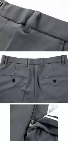 Calças justas de estiramento formal masculinas, calças casuais, roupa de cor sólida, calças de terno fashion na internet