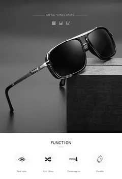 Imagem do Óculos de sol masculino Punk, Aviator Square, Uv400, Twin-Beam, Novo