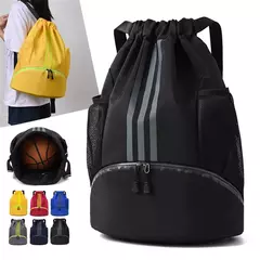 Saco de ginásio mochila de fitness das mulheres dos homens basquete mochila ao ar livre futebol sacos de armazenamento treinamento cordão esportes mochila