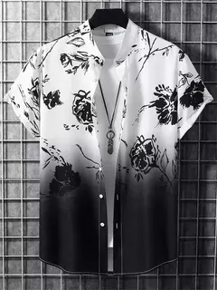 Camisa de praia de manga curta masculina, estampada flores 3D, tops respiráveis, festa ao ar livre, verão, novo, S-5XL, 2022