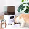5l tigelas duplas alimentador automático inteligente para gatos com câmera dispensador de vídeo de alimentos secos para animais de estimação gravador de voz inteligente alimentador automático para cães