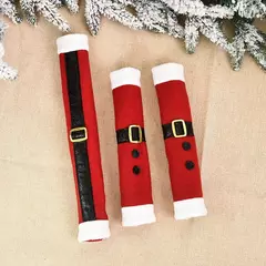 2024 capas de alça de natal para geladeira forno de microondas papai noel máquina de lavar louça maçaneta da porta capa festa de natal decoração de ano novo na internet