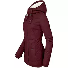 Casacos com capuz com zíper para mulheres, parkas soltas com bolsos, manga cheia, grossos e quentes, jaquetas monocromáticas, casuais e soltas, outono e inverno, 2023 - Wolf Magazine